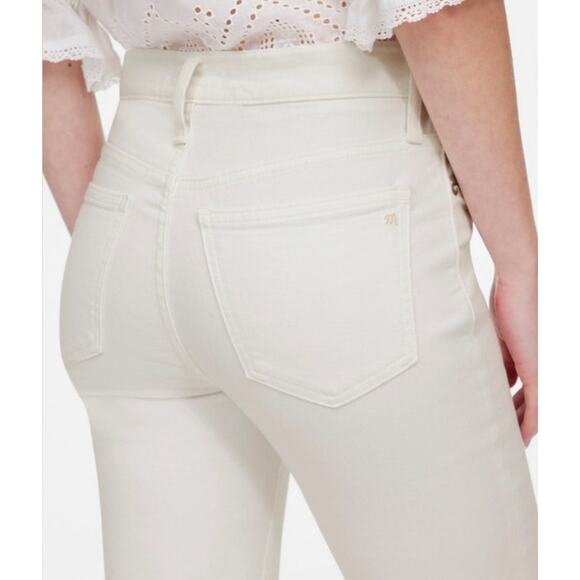 NWT Madewell Mid-Rise Kick Out Crop Jeans in Pure White Size 25 - Picture 10 of 15
